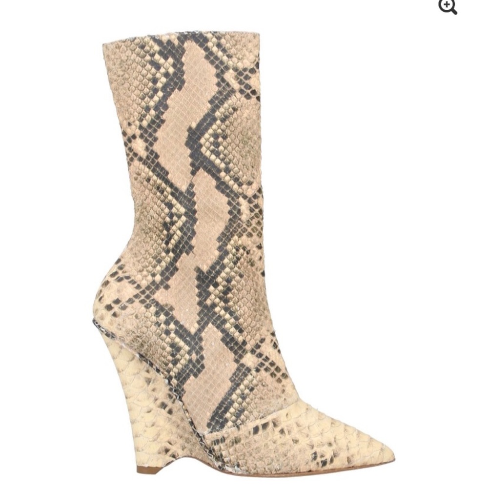 YEEZY Season 8 Python Wedge Ankle Boot In Neutrals